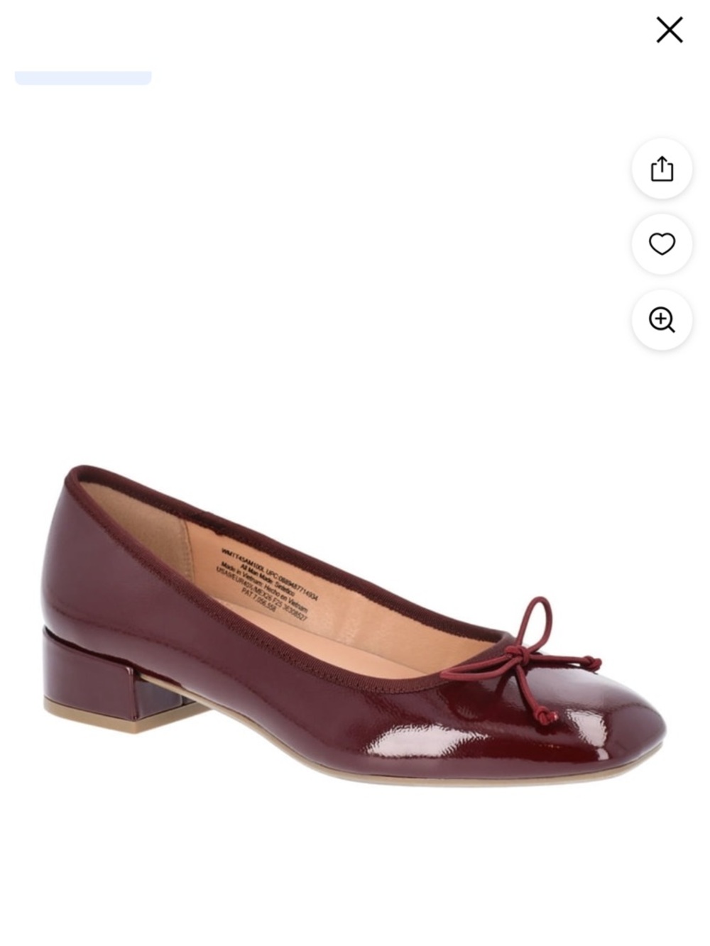 Time and Tru Women's Deep Red Ballet Heels - Picture 2 of 2